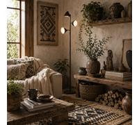 Wyld Haus Neso Metal Black 3-Lamp Adjustable Floor Light With Directional Heads