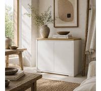 Wyld Haus Nofi Fael Sideboard White & Natural Double Door Storage Wyld Haus White