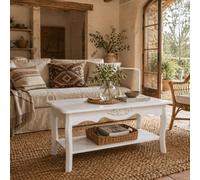 Wyld Haus Noketa Mid Century White Rectangular Coffee Table With Storage Shelf - L94 X D44 X H43Cm