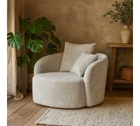 Wyld Haus Norwalk Minimalist White Upholstered Swivel Accent Armchair