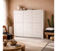 Wyld Haus Norwich Aged Effect Soft Grey 3-Door Wardrobe