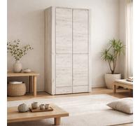 Wyld Haus Norwich Aged Effect Soft Grey Fitted Wardrobe, 2 Door 2 Drawer