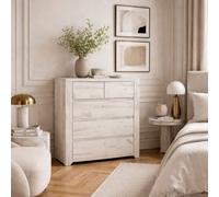 Wyld Haus Norwich Aged Effect Soft Grey Wood Veneer 5-Drawer Chest