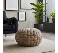 Wyld Haus Noto Tube Cream Hand-Knitted Cotton Pouffe Footstool