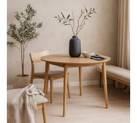 Wyld Haus Novi Sad Round Extending Dining Table Natural Oak Veneer