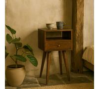 Wyld Haus Olbia Mini Chestnut Mango Wood Bedside Table With Drawer