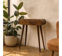 Wyld Haus Olbia Mini Round Chestnut Mango Wood Fold Dressing Table