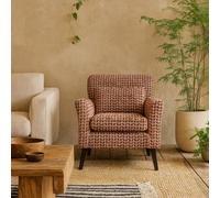 Wyld Haus Olinda Terracotta Red Patterned Fabric Accent Armchair By