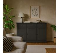 Wyld Haus Osaka Farmhouse Dark Grey Wooden Sideboard, 3 Doors 3 Drawers, 1480mm W