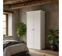 Wyld Haus Osaka Farmhouse Slim White Wooden Wardrobe 2 Doors