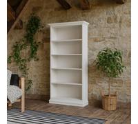 Wyld Haus Osaka Farmhouse Tall White Wooden Bookcase With Smooth Painted Finish