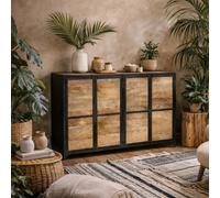 Wyld Haus Oulu Industrial Reclaimed Wood And Metal Tv Unit 2 Doors 1400mm