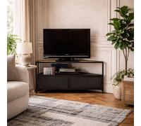 Wyld Haus Oulu Small Industrial Reclaimed Wood And Metal Corner Tv Unit 2 Doors