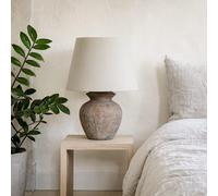Wyld Haus Padua Rustic Terracotta Ceramic Table Lamp With Neutral Fabric Shade