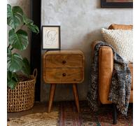 Wyld Haus Parma Mini Oak Mango Wood Bedside, 2 Drawers