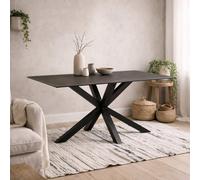 Wyld Haus Perth 135Cm Black Ceramic 4-Seater Dining Table With Industrial Metal Legs