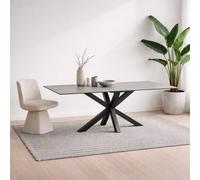 Wyld Haus Perth 200Cm Grey Ceramic Rectangular Dining Table With Black Metal Legs