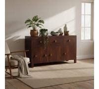 Wyld Haus Phuket Dark Mango Wood Large Sideboard 3 Drawers 3 Doors in Brown Wyld Haus Brown