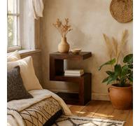 Wyld Haus Phuket Dark Mango Wood S-Shaped Side Table 600mm