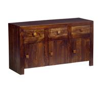 Wyld Haus Phuket Large Dark Mango Wood Sideboard With 3 Drawers And 3 Doors