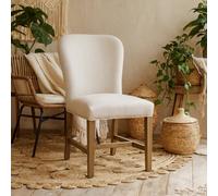 Wyld Haus Poët Minimalist Soft Grey Upholstered Dining Chair With Stud Trim