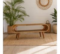 Wyld Haus Porquerolles Nordic Oak Mango Wood Open Oval Coffee Table D35Cm H40Cm W90Cm