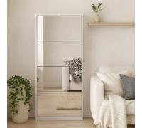 Wyld Haus Prague Tall White Shoe Cabinet With 4 Mirrored Flip Doors