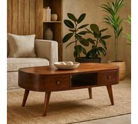 Wyld Haus Rawai Chestnut Mango Wood Round Open Tv Media Unit
