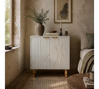 Wyld Haus Redi Sora White And Gold Ribbed Sideboard With Adjustable Shelving, 76.5Cm