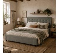 Wyld Haus Rela 4Ft6 Double Ottoman Bed Frame With Front Divan Drawer Storage In Grey