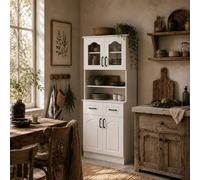 Wyld Haus Reluta Tafa White Tall Kitchen Cupboard 168 cm Adjustable Shelves Wyld Haus White