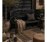 Wyld Haus Rolare 126Cm Steel Black Outdoor Garden Bench Two-Seater With Gliding Option