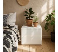 Wyld Haus Rome Matt White Wall-Mounted Bedside Table 2 Drawers
