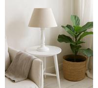 Wyld Haus Rome White Washed Wooden Table Lamp With Natural Linen Shade