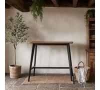 Wyld Haus Saffron Bar Table - Natural Oak Veneer Top With Matte Black Base, Bar Height Design