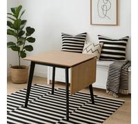 Wyld Haus Saffron Extending Dining Table With Natural Oak Veneer And Black Base