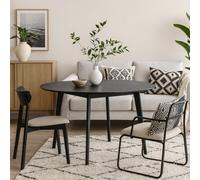 Wyld Haus Saffron Large Black Round Wooden Dining Table