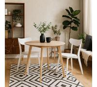 Wyld Haus Saffron Round Dining Table Natural Oak Veneer 4-Seater
