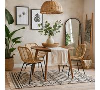 Wyld Haus Saffron Round Walnut Wood Effect Dining Table By