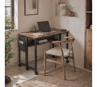 Wyld Haus Saha 80Cm Rustic Brown Drop Leaf Writing Desk - Compact, Foldable Workstation