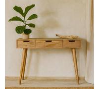 Wyld Haus Saint Paul de Vence Oak Mango Wood Dressing Table 3 Drawers in Brown Wyld Haus Brown
