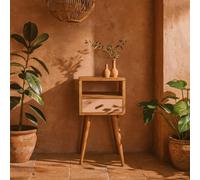 Wyld Haus Sainte Marie Mini Bedside Table With Blush Hand-Painted Drawer And Open Shelf