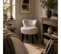 Wyld Haus Salami Beige Velvet Dressing Table Stool With Rubberwood Legs - Compact Vanity Seat L54 X D50 X H62Cm