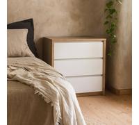 Wyld Haus Salzburg 3-Drawer Chest In White Gloss And Natural Oak Effect