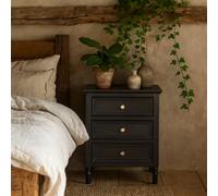 Wyld Haus San Antonio Vintage Black 3-Drawer Bedside Table