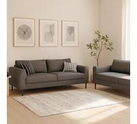 Wyld Haus San Sebastian 3- And 2-Seater Sofa Set In Basel Light Grey Brown Fabric, Black Steel Legs