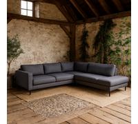 Wyld Haus San Sebastian Right-Hand L-Shaped Corner Sofa Upholstered In Dark Grey Fabric