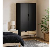 Wyld Haus Sapporo 2-Door 2-Drawer Wardrobe In Black & Natural Oak 2001X987X581mm