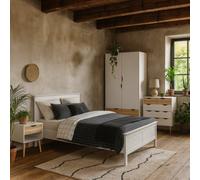 Wyld Haus Sapporo 3 Piece Bedroom Set White And Natural Oak Effect