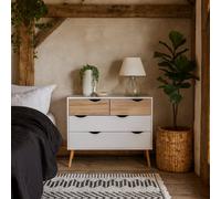 Wyld Haus Sapporo 4-Drawer Chest In White And Natural Oak